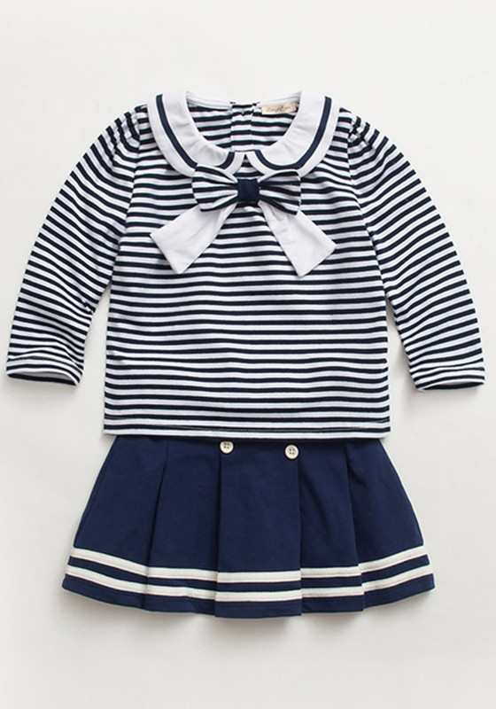 Honeycomb Striped Shirt & Skirt Honeycomb Striped Shirt & Skirt