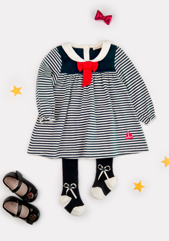 Calottina Striped Bow Dress Calottina Striped Bow Dress