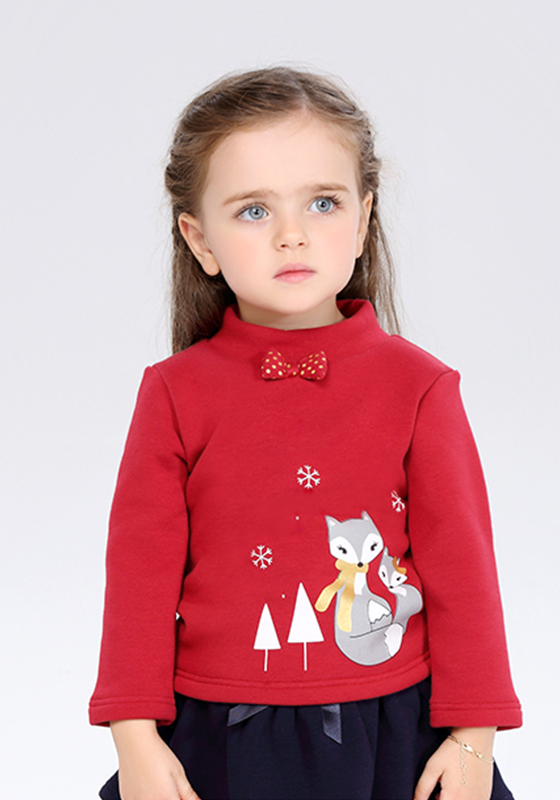 Fox Print Velvet Warm Top Fox Print Velvet Warm Top