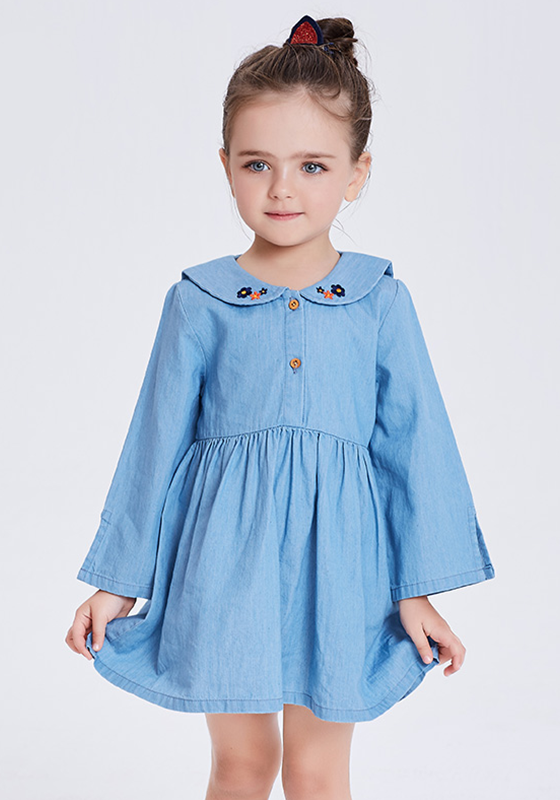 Organic Embroidery Denim Dress Organic Embroidery Denim Dress