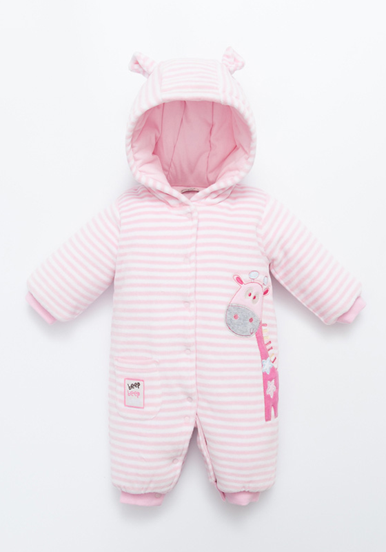 Percale Stripe Hooded Thick Jumpsuit Percale Stripe Hooded Thick Jumpsuit