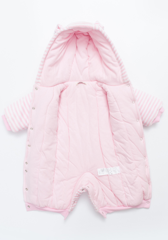 Percale Stripe Hooded Thick Jumpsuit Percale Stripe Hooded Thick Jumpsuit