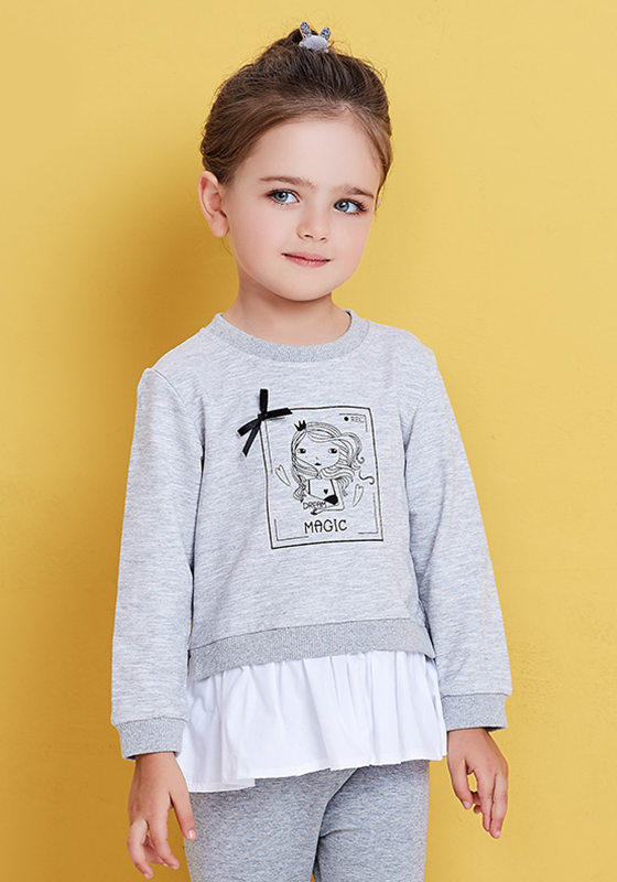 Crepo Solid Cartoon Print Sweatshirt Crepo Solid Cartoon Print Sweatshirt