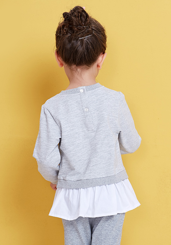 Crepo Solid Cartoon Print Sweatshirt Crepo Solid Cartoon Print Sweatshirt