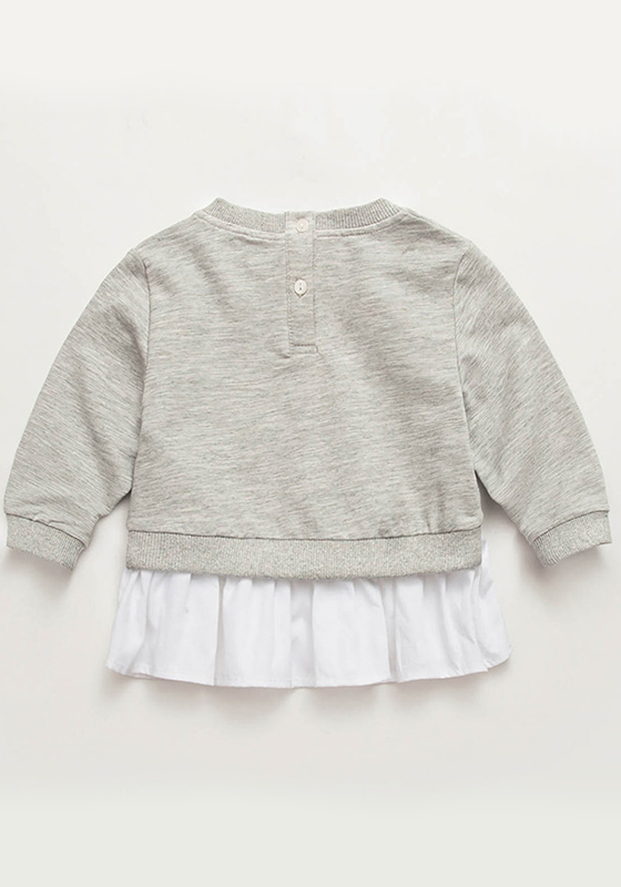 Crepo Solid Cartoon Print Sweatshirt Crepo Solid Cartoon Print Sweatshirt