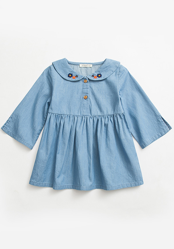 Organic Embroidery Denim Dress Organic Embroidery Denim Dress