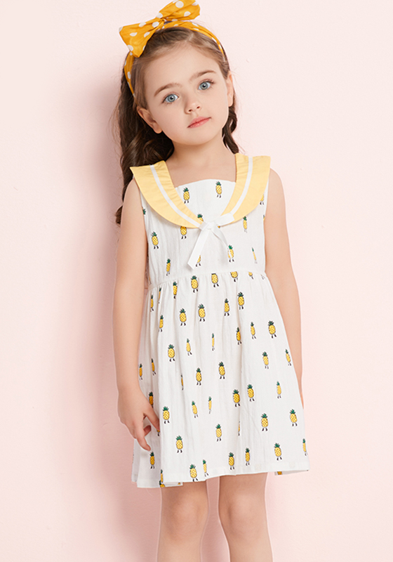 Crepo Cotton Pinapple Print Dress Crepo Cotton Pinapple Print Dress