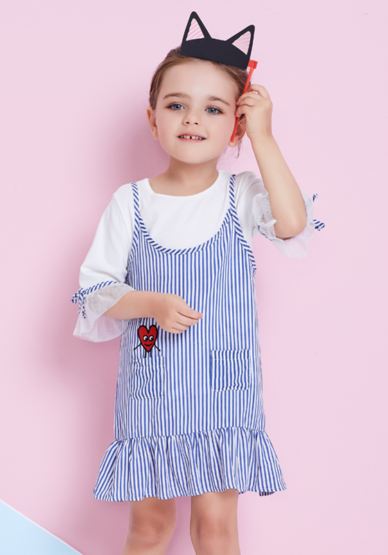 Sunset White Shirt & Striped Dress Sunset White Shirt & Striped Dress