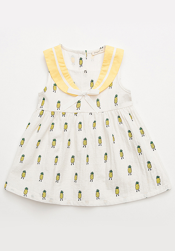Crepo Cotton Pinapple Print Dress Crepo Cotton Pinapple Print Dress