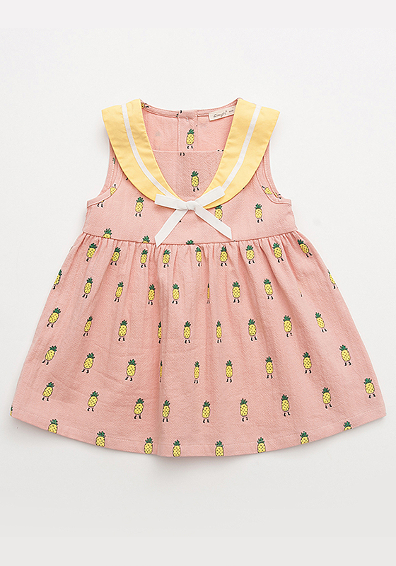 Crepo Cotton Pinapple Print Dress Crepo Cotton Pinapple Print Dress