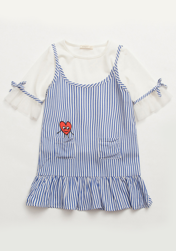 Sunset White Shirt & Striped Dress Sunset White Shirt & Striped Dress