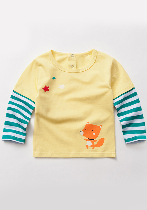 Honeycomb Cotton Stripe Sleeve Tee Honeycomb Cotton Stripe Sleeve Tee