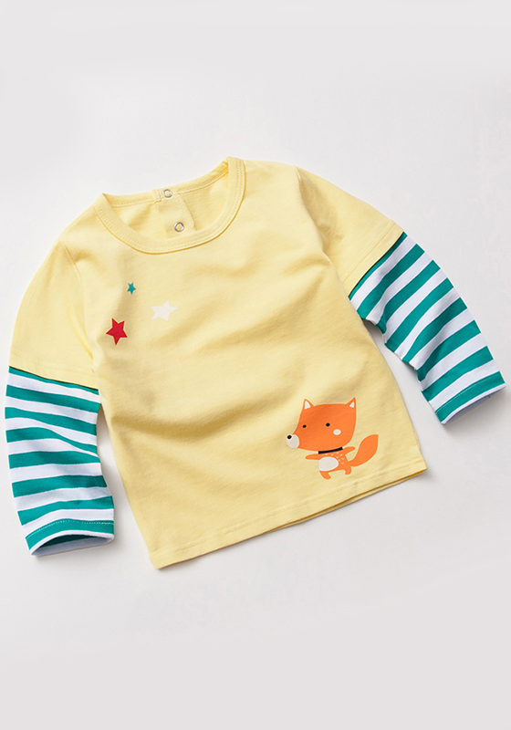 Honeycomb Cotton Stripe Sleeve Tee Honeycomb Cotton Stripe Sleeve Tee