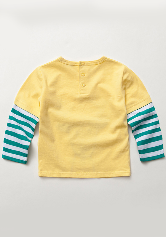 Honeycomb Cotton Stripe Sleeve Tee Honeycomb Cotton Stripe Sleeve Tee