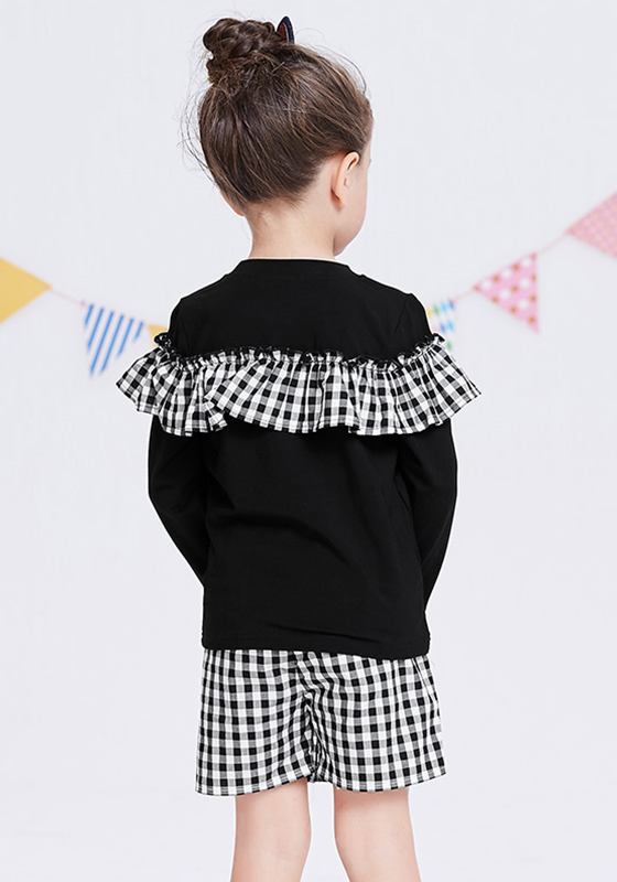 Plaid Long Sleeve Top With Skirt Plaid Long Sleeve Top With Skirt