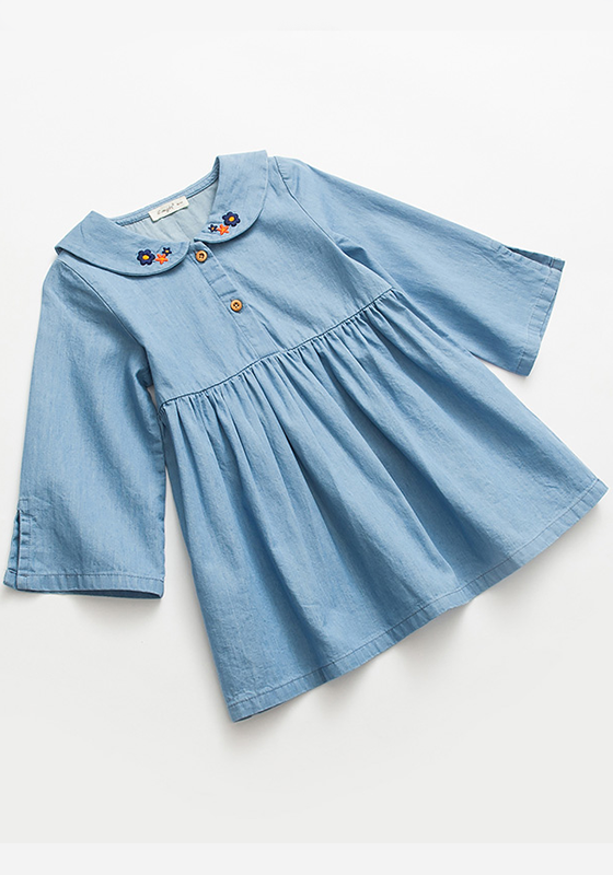 Organic Embroidery Denim Dress Organic Embroidery Denim Dress