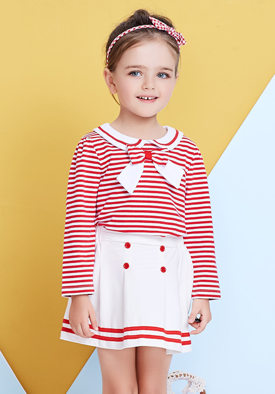 Honeycomb Striped Shirt & Skirt Honeycomb Striped Shirt & Skirt