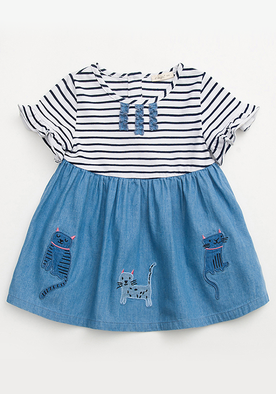 Lime Striped Short Sleeve Dress Lime Striped Short Sleeve Dress