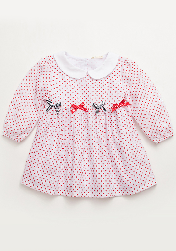 Flecked Cotton Bow Dress Flecked Cotton Bow Dress