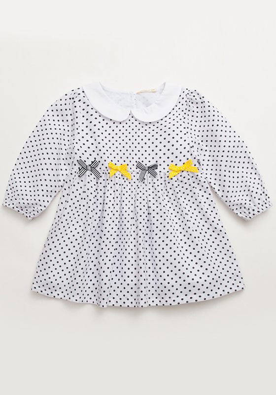 Flecked Cotton Bow Dress Flecked Cotton Bow Dress
