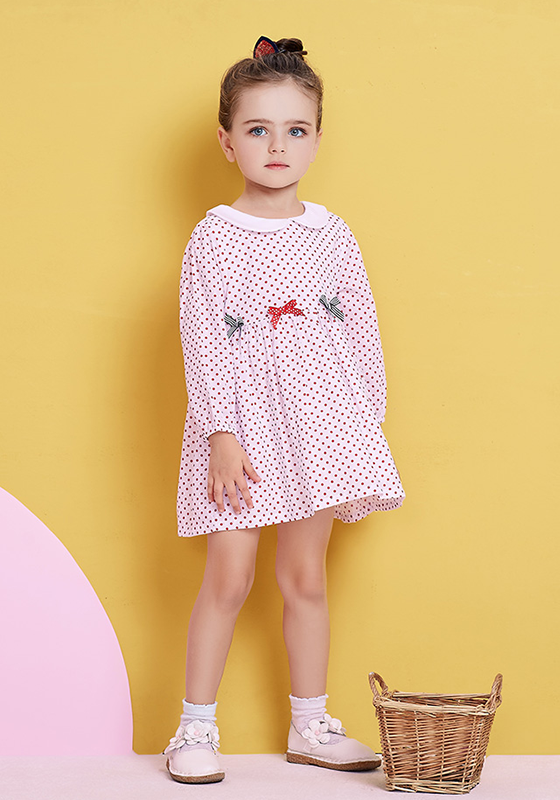 Flecked Cotton Bow Dress Flecked Cotton Bow Dress
