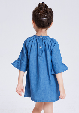 Barri Petal Sleeve Denim Dress