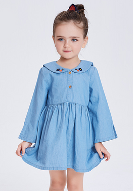 Organic Embroidery Denim Dress