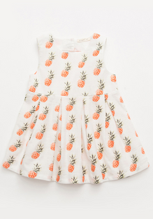 Sacha Draped Pineapple Print Dress