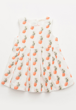 Sacha Draped Pineapple Print Dress