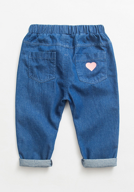 Rosebely Elastic Waist Denim Pants