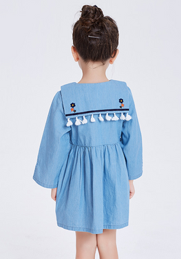 Organic Embroidery Denim Dress