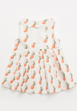 Sacha Draped Pineapple Print Dress