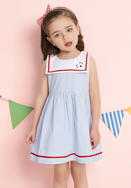 Bee Crew Neck Striped Dress