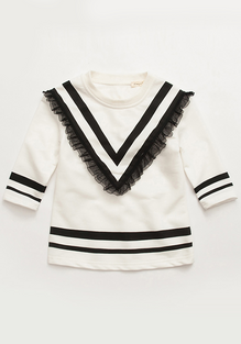 Pompom Crew Neck Long Sleeve Top