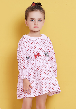 Flecked Cotton Bow Dress