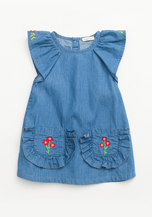 Sunset Embroidery Denim Dress