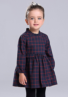 Chiap Plaid Long Sleeve Dress