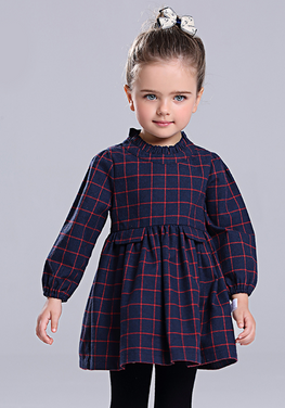 Chiap Plaid Long Sleeve Dress